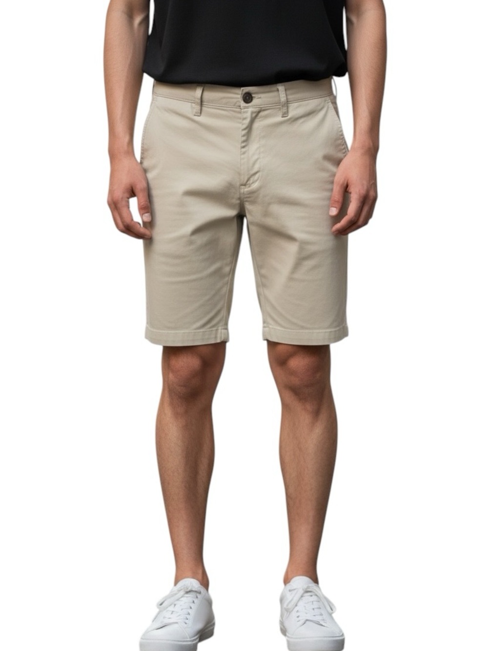 Tommy Hilfiger Men's Beige Flat Front Chino Shorts